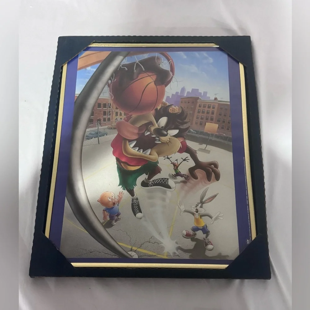 Vintage Taz Basketball Looney‎ Tunes 1995 Warner Bros NEW OLD STOCK Poster 16x20